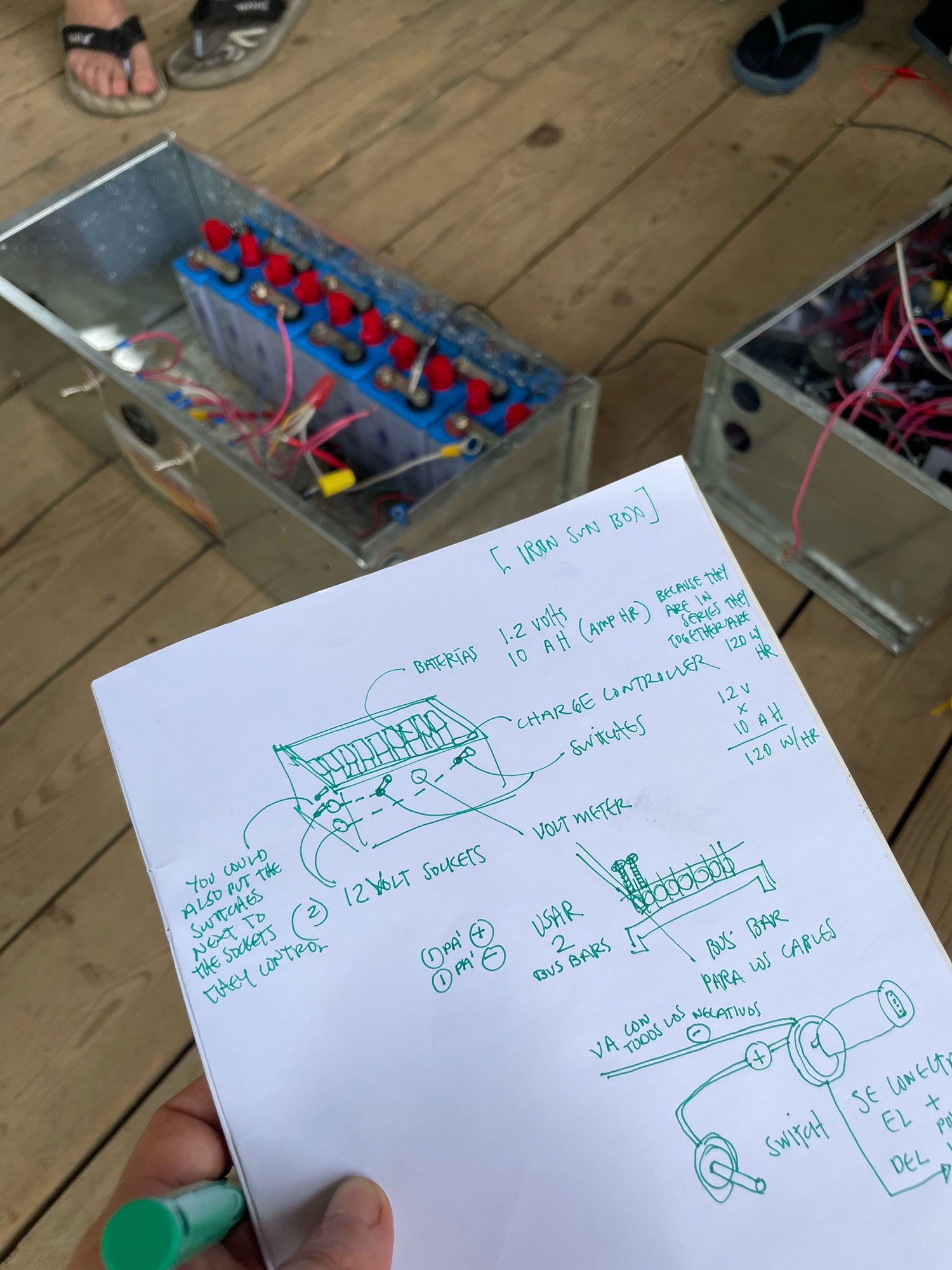 un dibujo del diseño de una batería y sistema solar